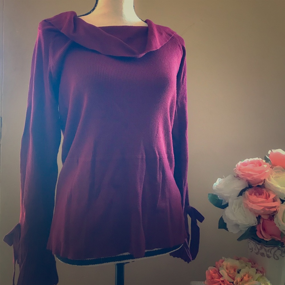 NY&Co burgundy cowl neck sweater